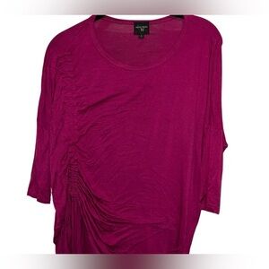 Colour Works W Magenta Ruched Tunic Top | Size Small